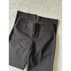 Elle Dress Women's Black Pants - Size 2 Straight‎ Leg Zip Button Flat Front
